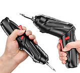 Мініокрутка акумуляторна з насадками в кейсі USB/ Шуруповерт Onkel.J 48в1, фото 6