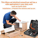 Мініокрутка акумуляторна з насадками в кейсі USB/ Шуруповерт Onkel.J 48в1, фото 7