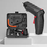 Мініокрутка акумуляторна з насадками в кейсі USB/ Шуруповерт Onkel.J 48в1, фото 8