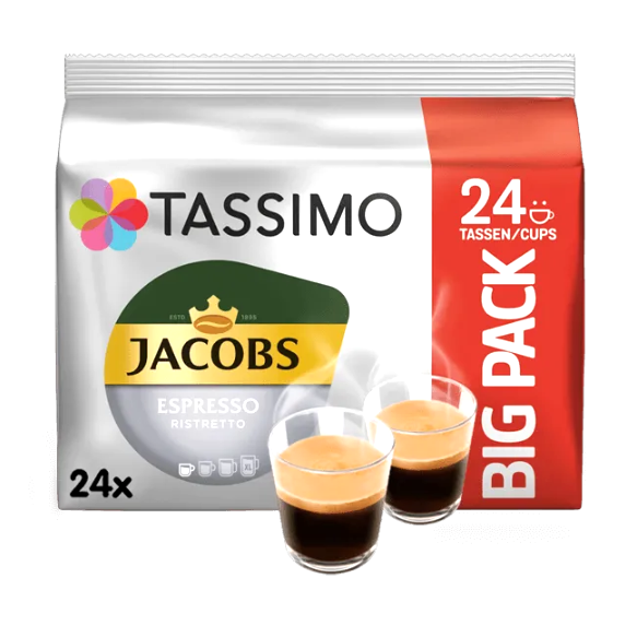 Кава в капсулах Jacobs by Tassimo Espresso Ristretto Big Pack (24 капсули)