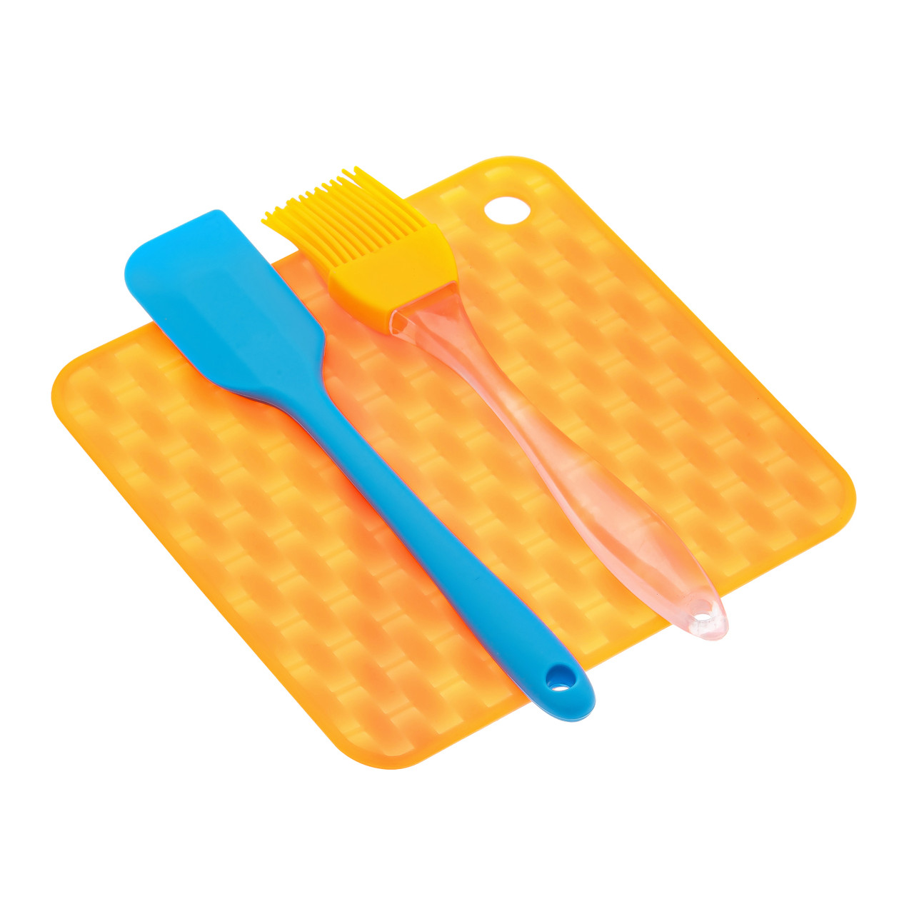 Кондитерський силіконовий набір із трьох предметів: підставка під гаряче, пензлик та лопатка