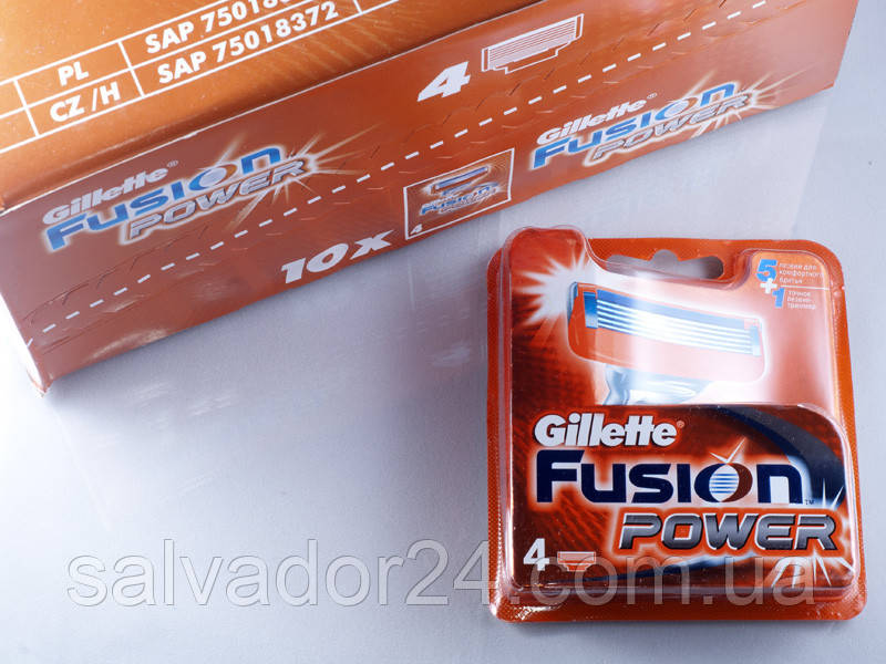 Gillette Fusion Power 4 шт. в упаковке сменные кассеты для бритья - фото 6 - id-p461724114