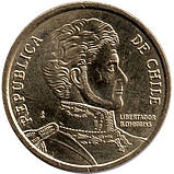 Монета Чилі 10 песо 2007-23 рр., фото 3