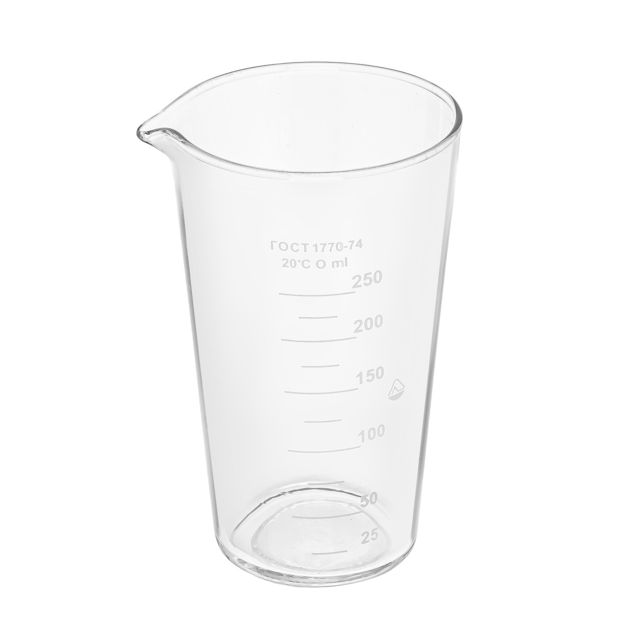 Мензурка (мірна склянка) 250 мл (шкала 25 мл) скляний ГОСТ 1770-74, фото 1