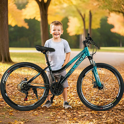 Велосипед для підлітків спортивний гірський дитячий велик для хлопчика дівчинки 26" 21 швидкість сталева рама