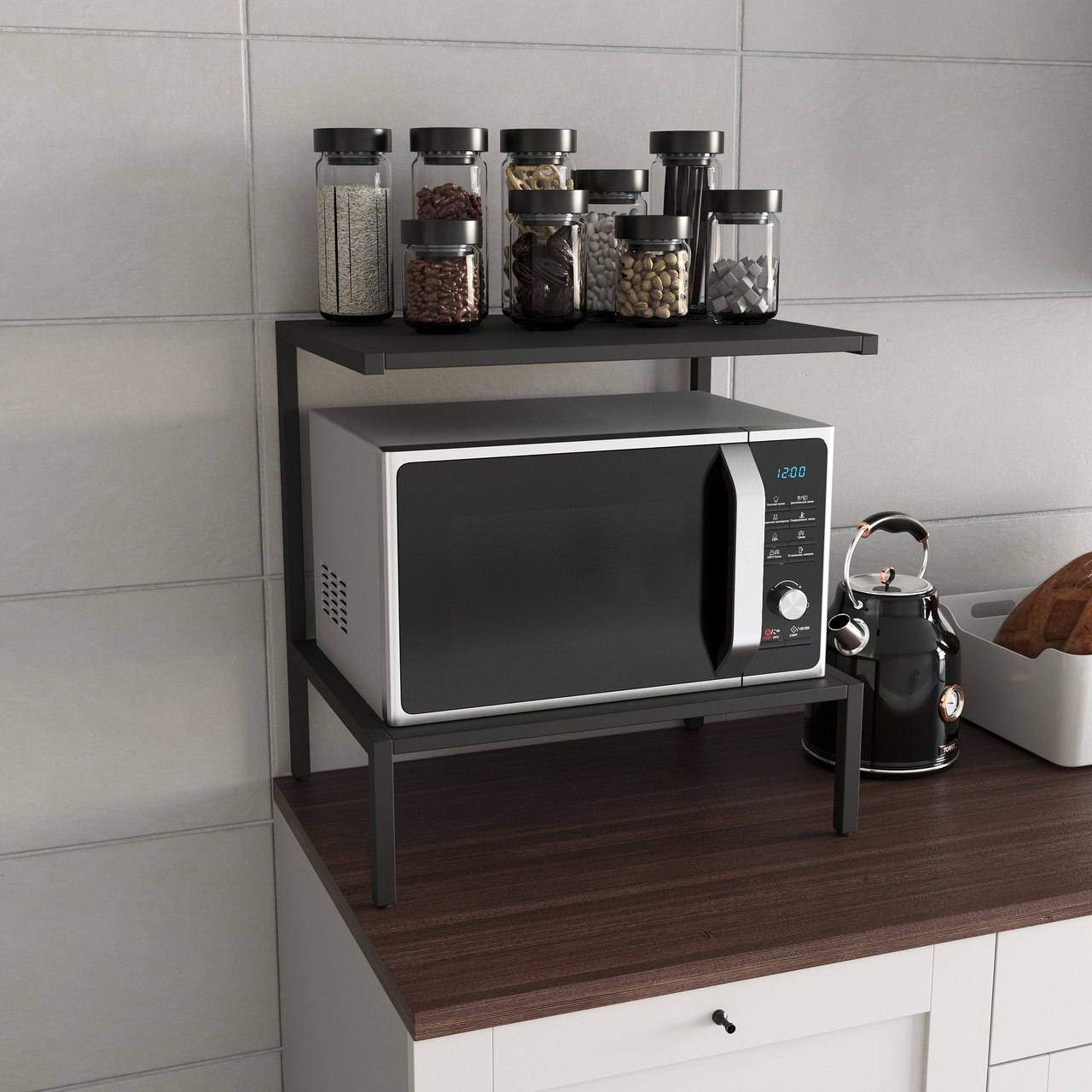 Кухонна підставка для мікрохвильової печі та побутової техніки в стилі Лофт, фото 1