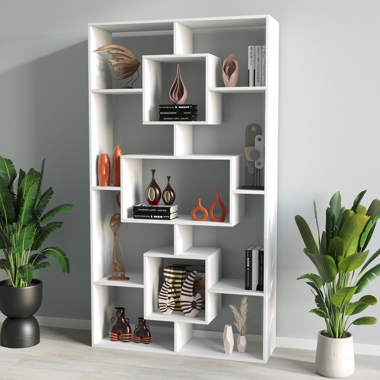 Стелаж для дому, полиця для книг, офісний стелаж на 11 комірок з ЛДСП, фото 1