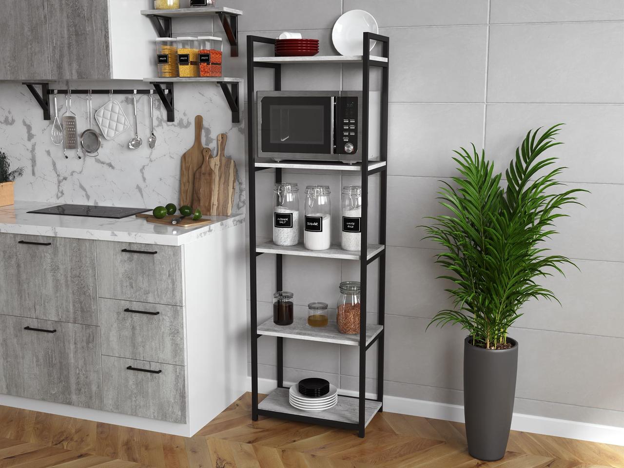 Лофтовий стелаж на кухню на 5 полиць з ДСП, фото 1