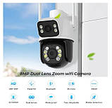 Поворотна WIFI камера спостереження Besder A8BQ 4MP з 2 об'єктивами/бездротова вулична камера, фото 8
