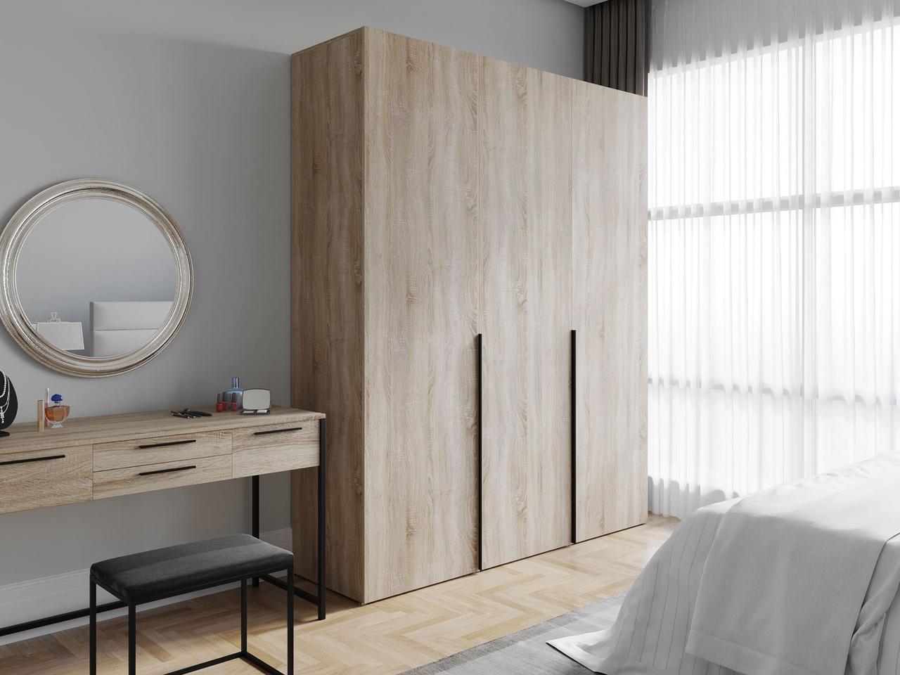 Шафа на 3 двері зі штангою та полицями з ДСП, фото 1