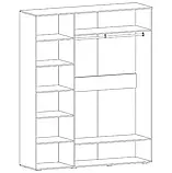 Шафа на 3 двері зі штангою та полицями з ДСП, фото 6