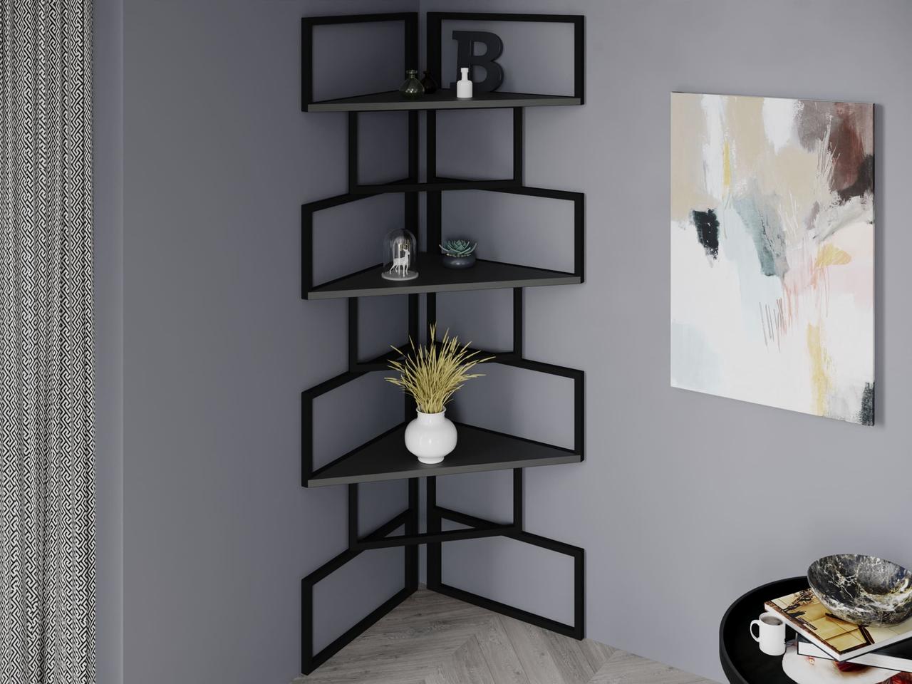 Кутова лофтова книжкова полиця, офісний стелаж з ДСП, фото 1