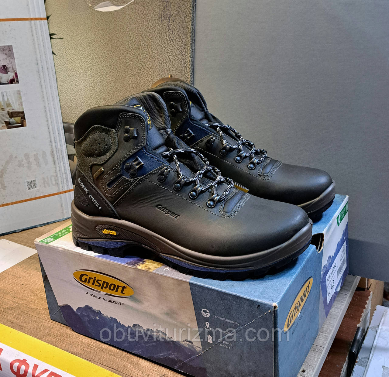 Фірмові високі шкіряні кросівки Grisport на мембрані Gritex 12833 (41/42/43/44/45/46/47)