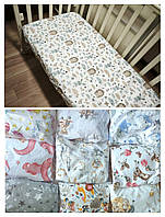 Непромокаемая детская простынь с резинкой в кроватку 120х60 см, непромокаемый наматрасник