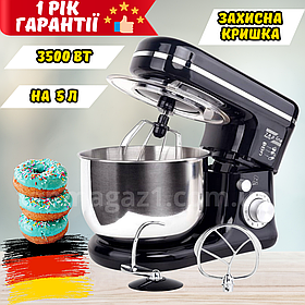 Кухонний міксер тістоміс Zepline 3500 Вт планетарний міксер з чашею 5 л для крутого тіста з 3 насадками