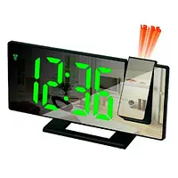 Дзеркальний годинник з проєктором часу Чорний iC227