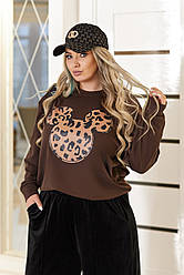 Трикотажний світшот жіночий "Sticker" | Батал