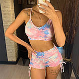 Жіночий роздільний купальник шортиками з якісного швидковисихаючого еластану – комфортна еластична тканина, фото 7
