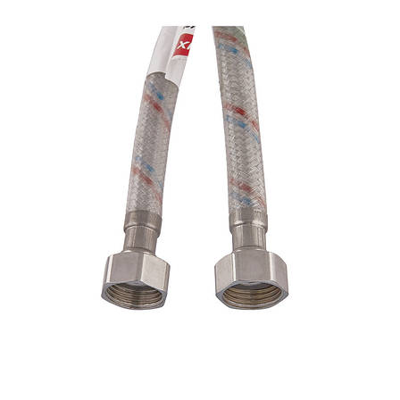 Гнучкий шланг для під'єднання води Гайка 1/2" — Гайка 1/2" (30 см) (силик. оболонка) ZERIX (ZX3007, фото 3