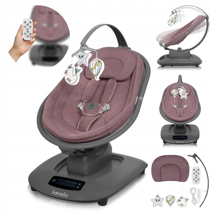 Крісло-гойдалка Lionelo BLOSSOM PINK MAUVE, фото 1