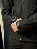 Куртка SoftShell Energy – чорна тактична, фліс, захист від вітру та вологи ТМ, фото 6