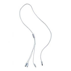 Кабель тканинний 3 в 1, MicroUSB, Type-C та Lightning (білий) [tsi262226-TSI]