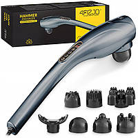 Ручний вібраційний масажер для тіла 4FIZJO Long Stick 7 в 1 Grey (P-5907739319135)