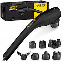 Ручний вібраційний масажер для тіла 4FIZJO Long Stick 7 в 1 Black (P-5907739319142)