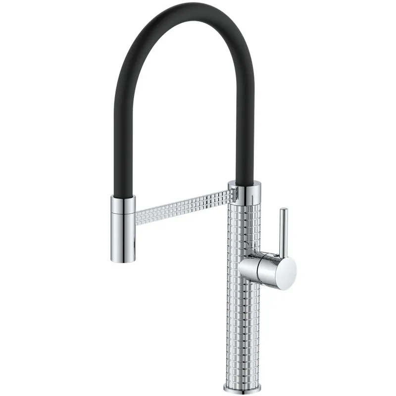 Змішувач для кухні Mixxus Premium Oliwer 017 REFL.BLACK з гнучким виливом, 60 міс. гарантії (MI6965)