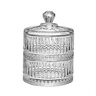 Цукерниця скляна дворівнева Ø 10 см кругла HP-YH-71