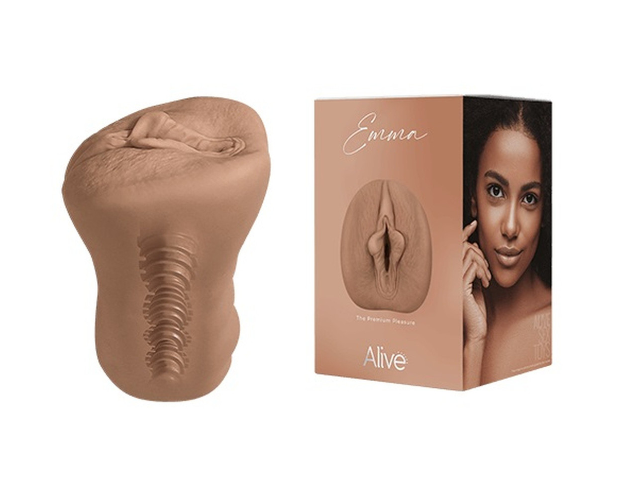 Мастурбатор вагіна Alive Emma реалістичний, коричневий, M, фото 1