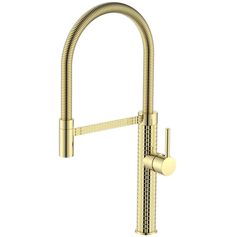 Змішувач для кухні MIXXUS PREMIUM Spark 017 GOLD, висока, одноважільна, латунь (MI6972)