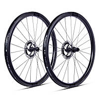 Колесо пер. + задн. 28" ERE TENACI GA40 CARBON, Gravel, 100x12/142x12, CL, HG11, tubeless, черный сатин