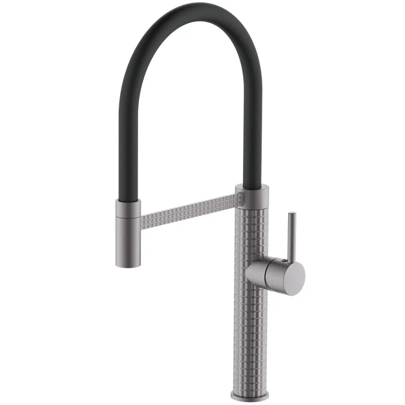 Змішувач для кухні Mixxus Premium Oliwer 017 Графітний з високим виливом (MI6967)