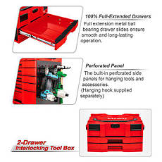 Ящик для інструменту модульний 3 секції 456x372x250 мм (пластик) TOPTUL TBCE0202, фото 4