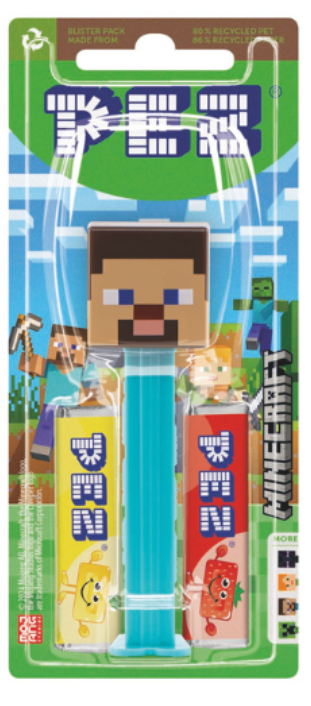 Диспенсер з цукерками Pez Minecraft Steve 17г
