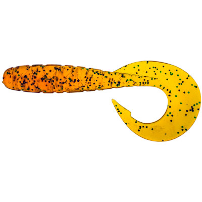 Силікон рибальський FishUP Mighty Grub 3.5" 036 - Caramel/Green&Black (7 шт/уп) (1864.04.21)