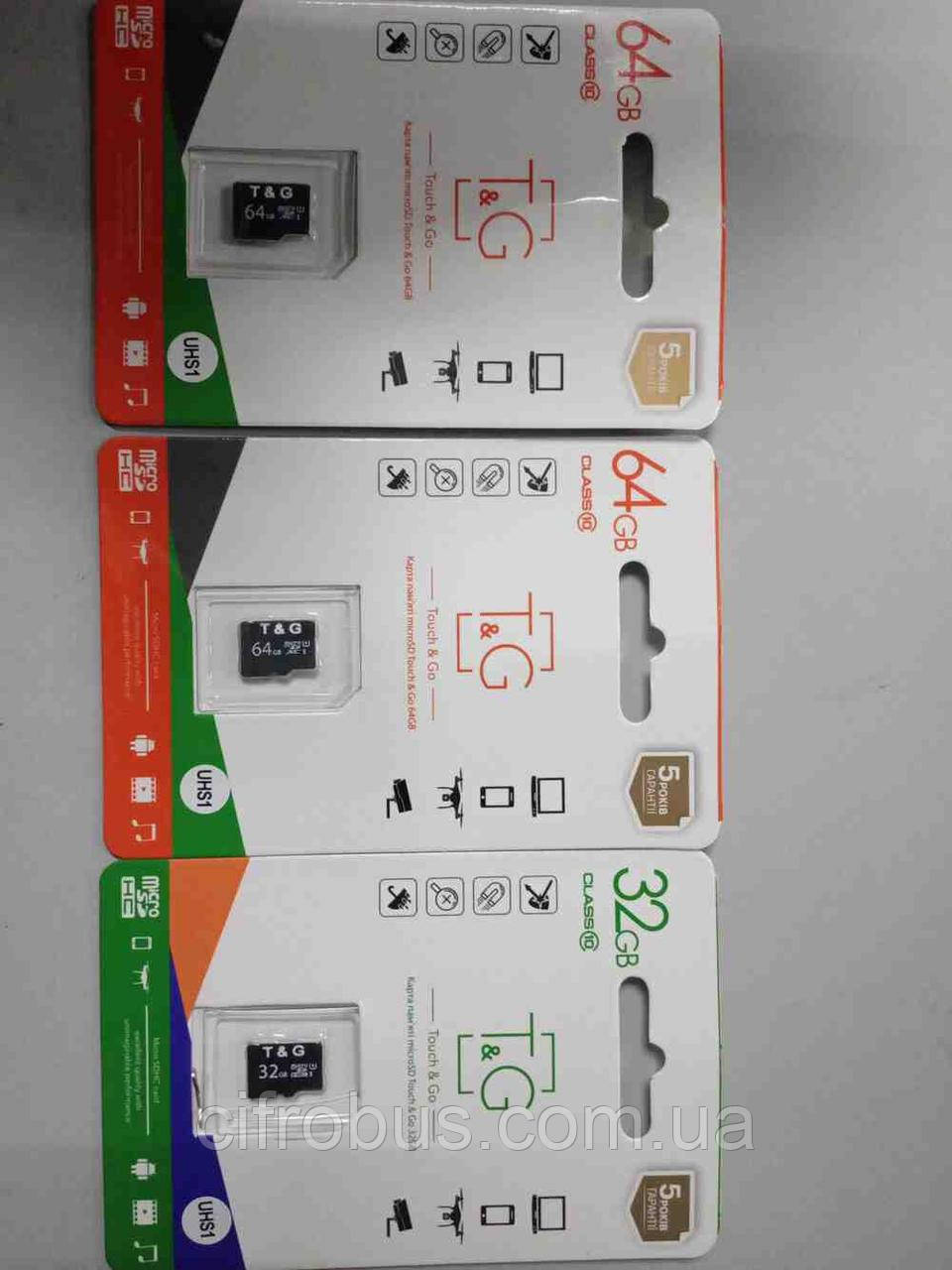 Карта флеш пам'яті Б/У T&G microSDXC (UHS-1) 64 GB class 10