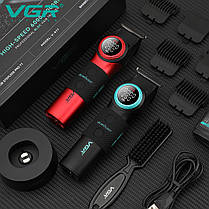 Тример VGR V-977 BLACK, регулювання потужності 6000 — 8000 RPM, 2500 mAh, 4 насадки, LED display, фото 5
