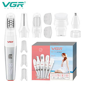 Епілятор VGR 5 в 1 V-752 RED, 5 насадок, IPX5, фото 1