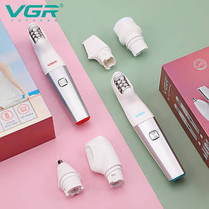 Епілятор VGR 5 в 1 V-752 GREEN, 5 насадок, IPX5, фото 2