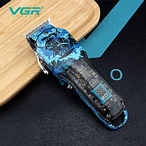 Акумуляторна машинка для стриження (clipper) VGR V-685, 4 насадки, LED display, фото 5