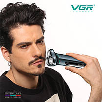 Електробритва VGR V-310, роторна, IPX7, LED display, фото 3
