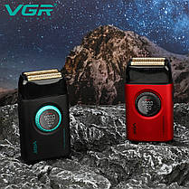Електробритва VGR V-378 RED шейвер, подвійне лезо + тример, регулювання потужності 7000-9000 RPM, LED Display, фото 3