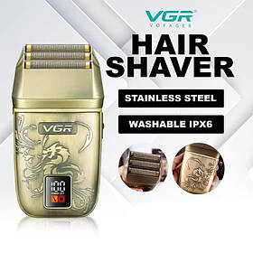 Електробритва VGR V-349 шейвер, потрійне лезо, IPX6, LED Display