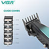 Професійна машинка для стрижки акумуляторна VGR V-270 6 насадок зручний LED-дисплей потужний мотор, фото 6