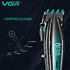 Професійна машинка для стрижки акумуляторна VGR V-270 6 насадок зручний LED-дисплей потужний мотор, фото 7