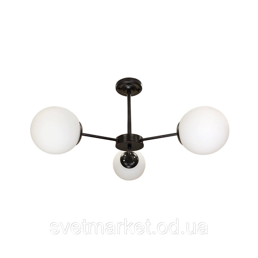 Стельова люстра на три плафони 752F151-3 BK+WH, фото 1