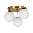 Бронзова стельова люстра на три лампи 756HPR150F-3 BRZ+WH (300), фото 2