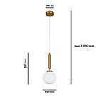 Бронзовий підвісний світильник із білим плафоном 9992015F-1 BRZ+WH, фото 2